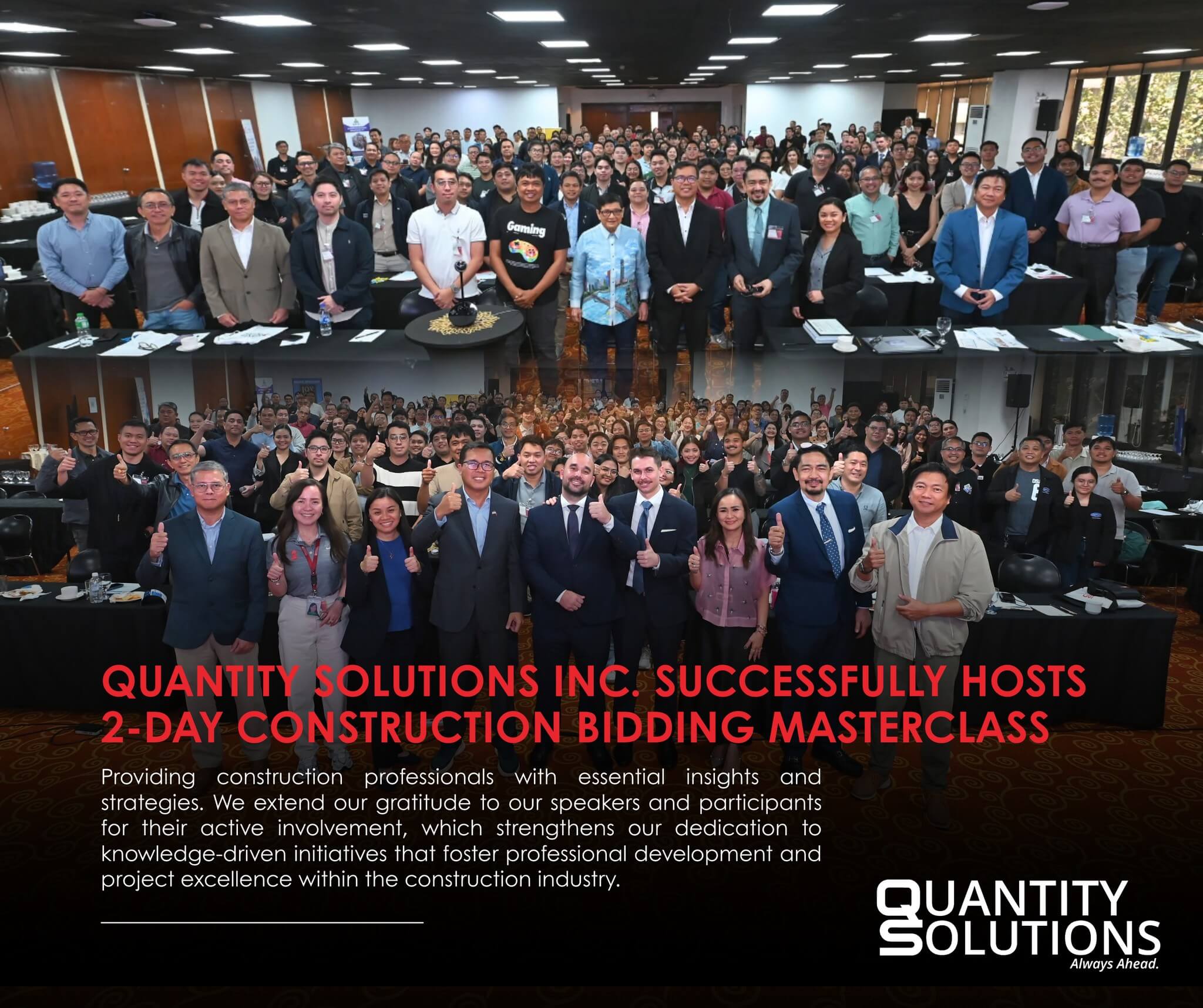 Quantity Solutions Inc. Hosts 2-Day Construction Bidding Masterclass to Empower Industry Professionals