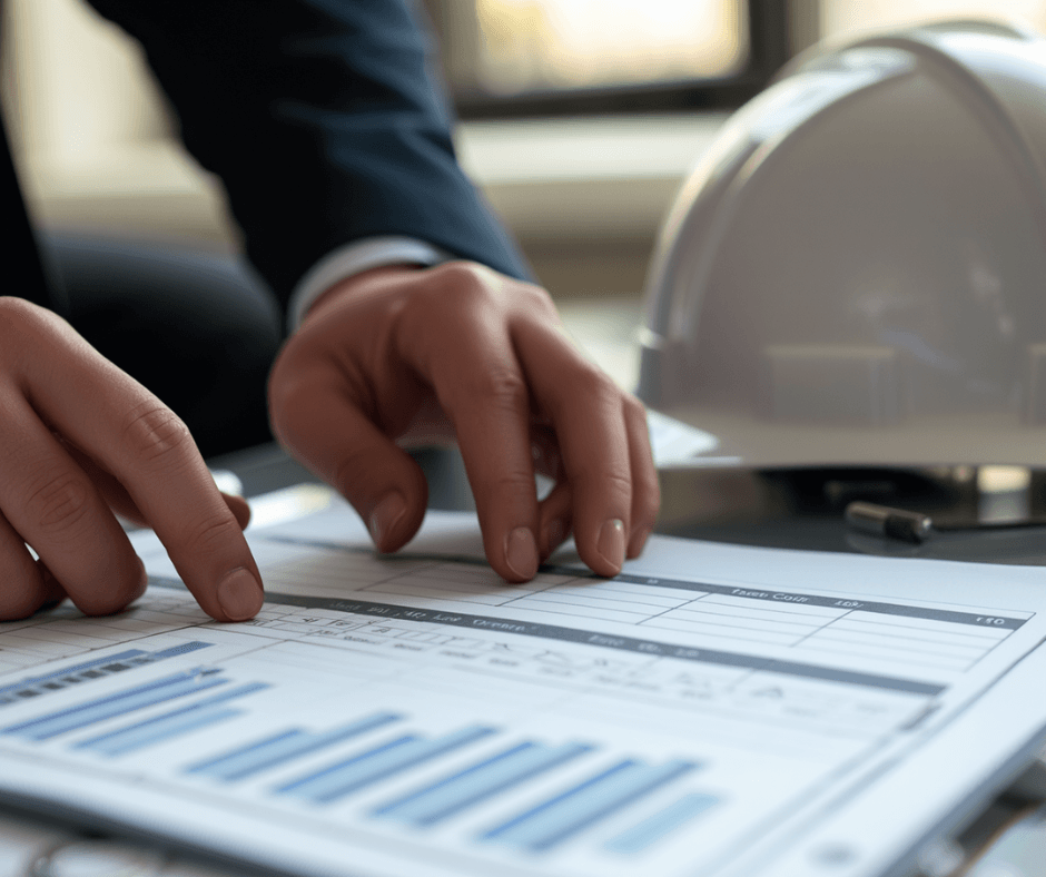 Quantity surveyor reviewing Bill of Quantities document for a construction project in the Philippines